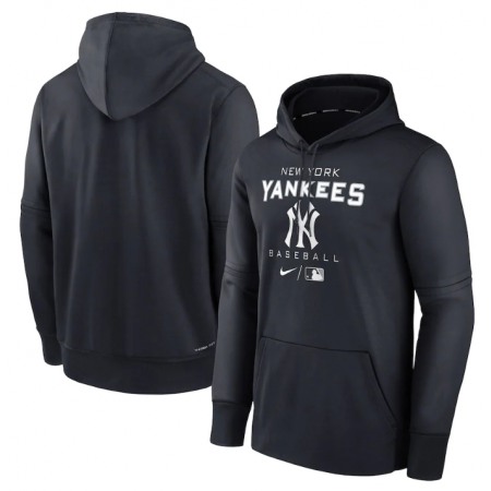 Men's New York Yankees Navy Pregame Performance Pullover Hoodie