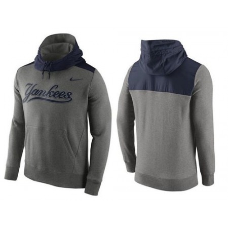 Men's New York Yankees Nike Gray Cooperstown Collection Hybrid Pullover Hoodie