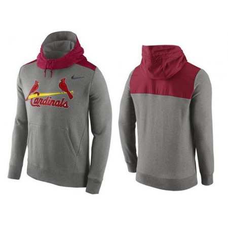 Men's St.Louis Cardinals Nike Gray Cooperstown Collection Hybrid Pullover Hoodie