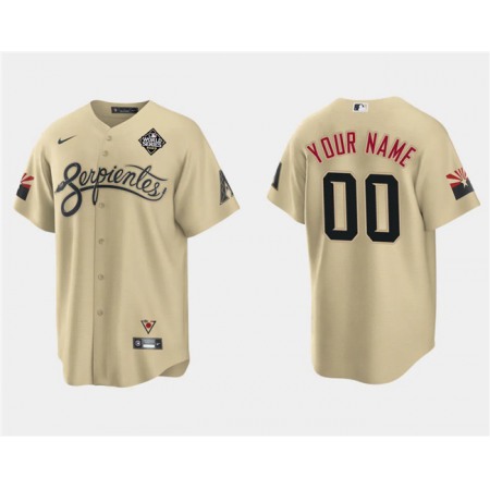 Men's Arizona Diamondbacks ACTIVE Player Custom Gold 2023 World Series City Connect Cool Base Stitched Baseball Jersey