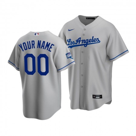 Men's Los Angeles Dodgers ACTIVE PLAYER Custom Grey 2020 World Series Champions Home Patch Stitched Jersey