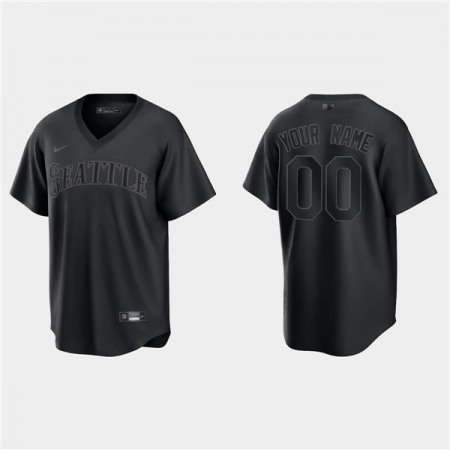 Men's Seattle Mariners ACTIVE Player Custom Black Pitch Black Fashion Replica Stitched Jersey