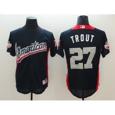 American League #27 Mike Trout Navy 2018 MLB All-Star Game Home Run Derby Jersey