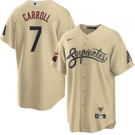 Men's Arizona Diamondbacks #7 Corbin Carroll 2021 Cream City Connect Cool Base Stitched Jersey