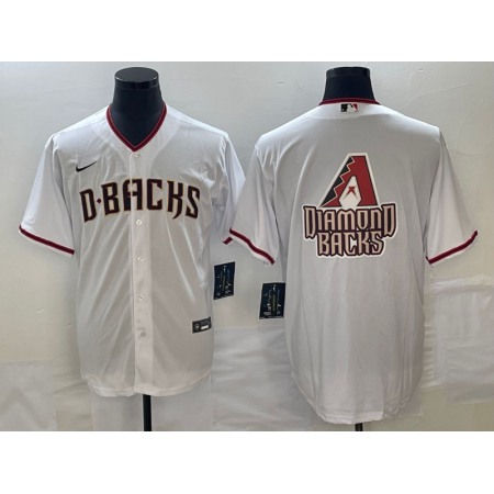 Men's Arizona Diamondbacks White Team Big Logo Cool Base Stitched Baseball Jersey