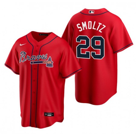 Men's Atlanta Braves #29 John Smoltz Red Cool Base Stitched Baseball Jersey