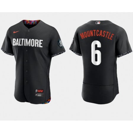 Men's Baltimore Orioles #6 Ryan Mountcastle Black 2023 City Connect Flex Base Stitched Baseball Jersey