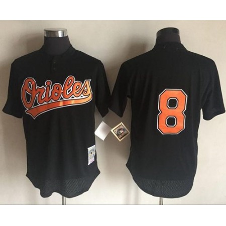 Mitchell And Ness 1997 Orioles #8 Cal Ripken Black Throwback Stitched MLB Jersey