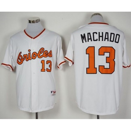 Orioles #13 Manny Machado White 1966 Turn Back The Clock Stitched MLB Jersey