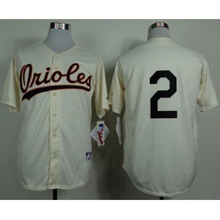 Orioles #2 J.J. Hardy Cream 1954 Turn Back The Clock Stitched MLB Jersey