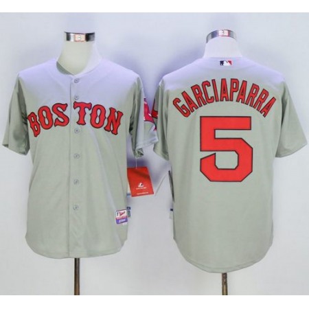 Red Sox #5 Nomar Garciaparra Grey Cool Base Stitched MLB Jersey