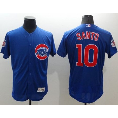 Cubs #10 Ron Santo Blue Flexbase Authentic Collection Stitched MLB Jersey