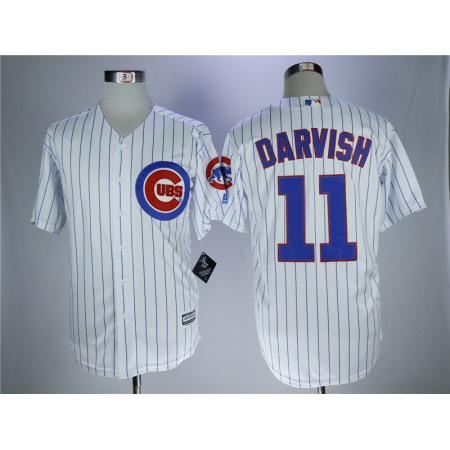 Men's Chicago Cubs #11 Yu Darvish White Cool Base Stitched MLB Jersey