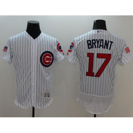 Cubs #17 Kris Bryant White Fashion Stars & Stripes Flexbase Authentic Stitched MLB Jersey