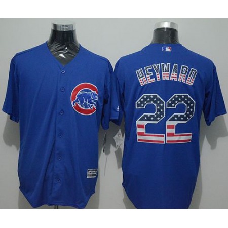 Cubs #22 Jason Heyward Blue USA Flag Fashion Stitched MLB Jersey