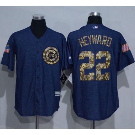 Cubs #22 Jason Heyward Denim Blue Salute to Service Stitched MLB Jersey