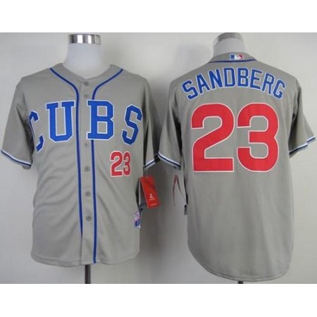 Cubs #23 Ryne Sandberg Grey Alternate Road Cool Base Stitched MLB Jersey