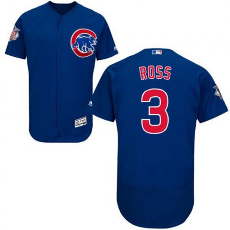 Cubs #3 David Ross Blue Flexbase Authentic Collection Stitched MLB Jersey