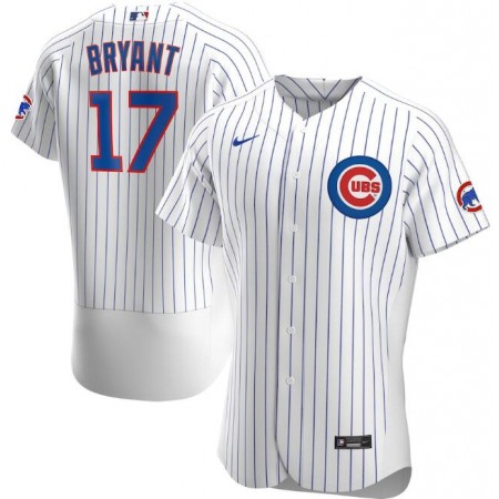 Men's Chicago Cubs #17 Kris Bryant White Flex Base Stitched Jersey