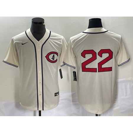 Men's Chicago Cubs #22 Jason Heyward 2022 Cream Field of Dreams Cool Base Stitched Baseball Jersey