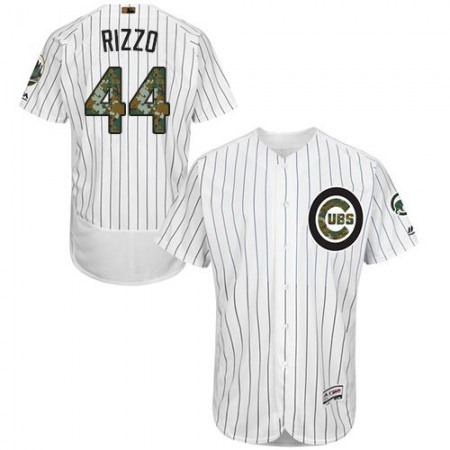 Cubs #44 Anthony Rizzo White(Blue Strip) Flexbase Authentic Collection 2016 Memorial Day Stitched MLB Jersey