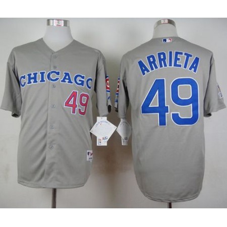 Cubs #49 Jake Arrieta Grey 1990 Turn Back The Clock Stitched MLB Jersey