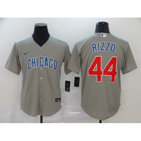 Men's Chicago Cubs #44 Anthony Rizzo Gray Cool Base Stitched MLB Jersey