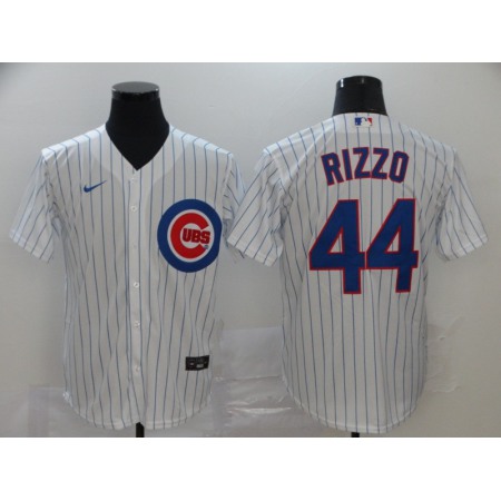 Men's Chicago Cubs #44 Anthony Rizzo White Cool Base Stitched MLB Jersey