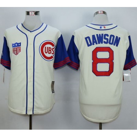 Cubs #8 Andre Dawson Cream 1942 Turn Back The Clock Stitched MLB Jersey