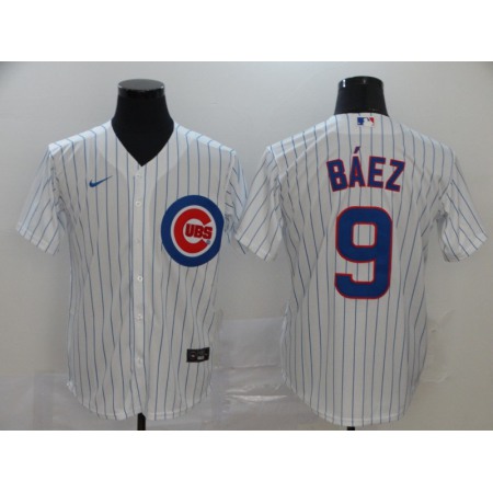 Men's Chicago Cubs #9 Javier Baez White Cool Base Stitched MLB Jersey