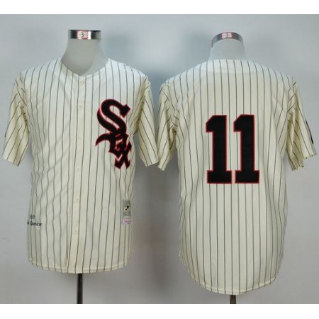 Mitchell And Ness 1959 White Sox #11 Luis Aparicio Cream Stitched MLB Jersey