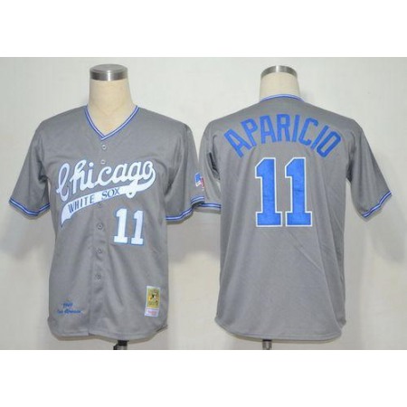 Mitchell And Ness 1969 White Sox #11 Luis Aparicio Grey Stitched Throwback MLB Jersey