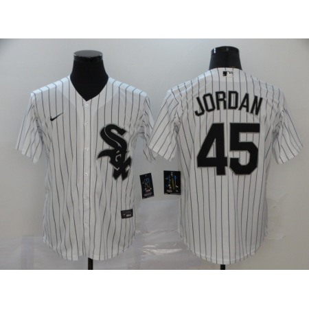 Men's Chicago White Sox #45 Michael Jordan White Cool Base Stitched MLB Jersey