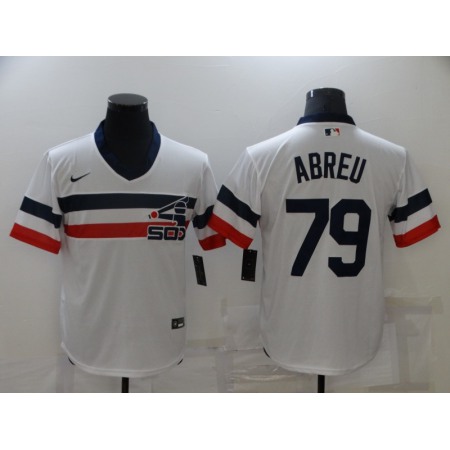 Men's Chicago White Sox #79 Jose Abreu White Cool Base Stitched Jersey