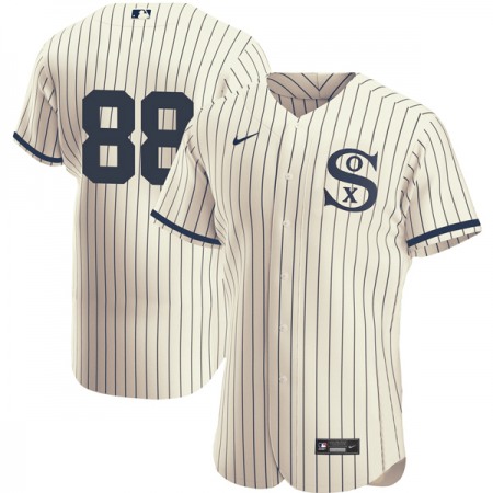 Men's Chicago White Sox #88 Luis Robert 2021 Cream/Navy Field of Dreams Flex Base Stitched Jersey