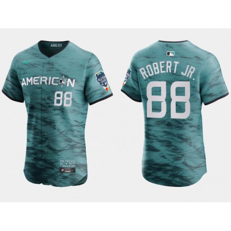 Men's Chicago White Sox #88 Luis Robert Jr. Teal 2023 All-star Flex Base Stitched Baseball Jersey