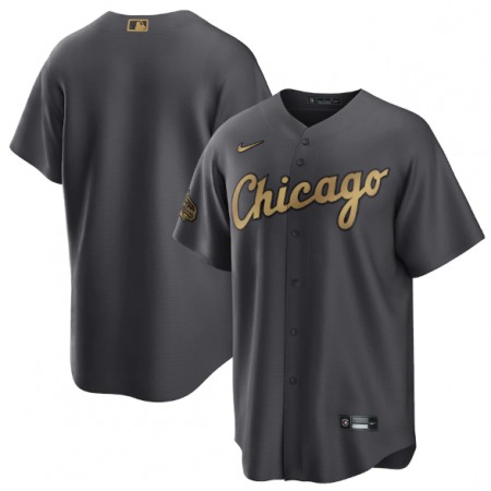 Men's Chicago White Sox Blank 2022 All-Star Charcoal Cool Base Stitched Baseball Jersey