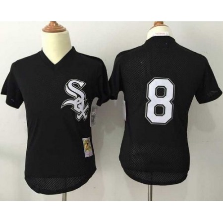 Mitchell And Ness 1993 White Sox #8 Bo Jackson Black Throwback Stitched MLB Jersey