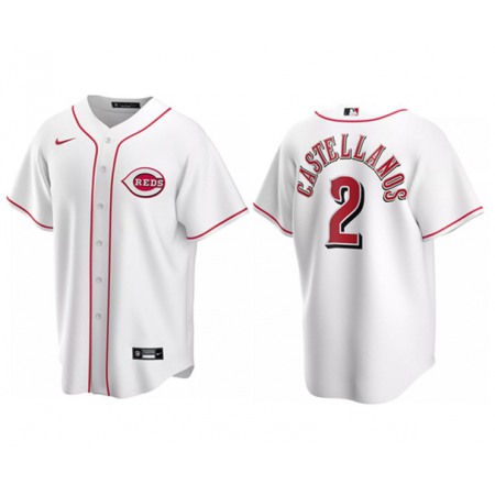 Men's Cincinnati Reds #2 Nick Castellanos Cool Base white Stitched Jersey