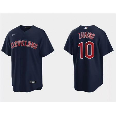 Men's Cleveland Guardians #10 Mike ZuNino Navy Cool Base Stitched Jersey