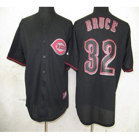 Reds #32 Jay Bruce Black Fashion Stitched MLB Jersey