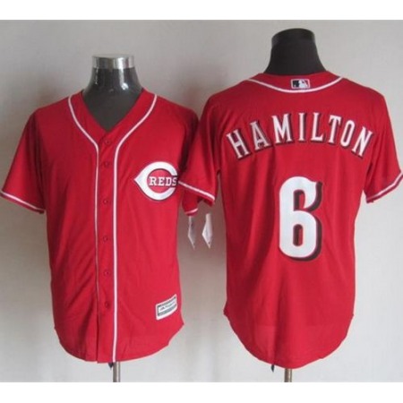 Reds #6 Billy Hamilton Red New Cool Base Stitched MLB Jersey