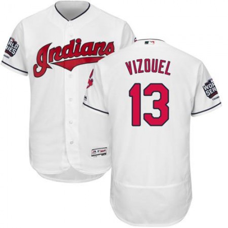 indians #13 Omar Vizquel White Flexbase Authentic Collection 2016 World Series Bound Stitched MLB Jersey