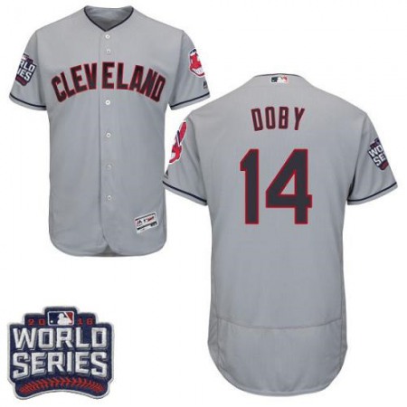 indians #14 Larry Doby Grey Flexbase Authentic Collection 2016 World Series Bound Stitched MLB Jersey