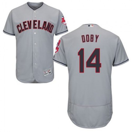 indians #14 Larry Doby Grey Flexbase Authentic Collection Stitched MLB Jersey