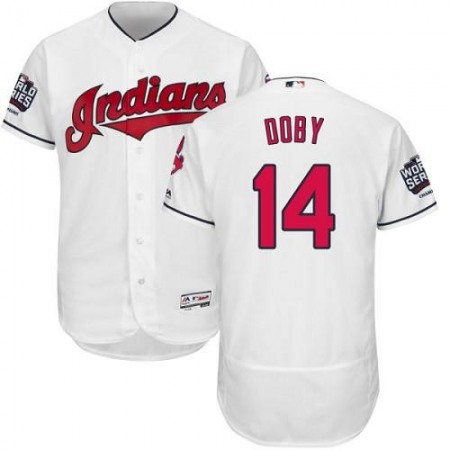 indians #14 Larry Doby White Flexbase Authentic Collection 2016 World Series Bound Stitched MLB Jersey