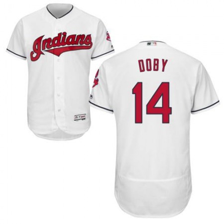 indians #14 Larry Doby White Flexbase Authentic Collection Stitched MLB Jersey