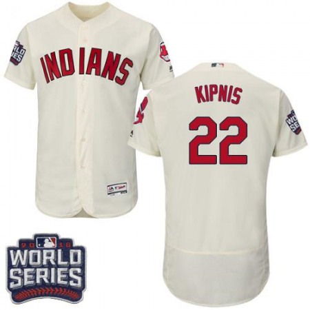 indians #22 Jason Kipnis Cream Flexbase Authentic Collection 2016 World Series Bound Stitched MLB Jersey