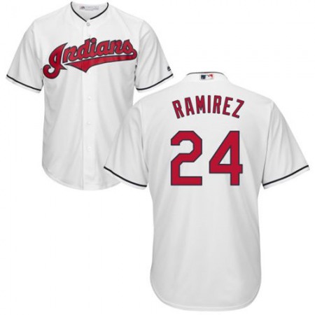 indians #24 Manny Ramirez White New Cool Base Stitched MLB Jersey