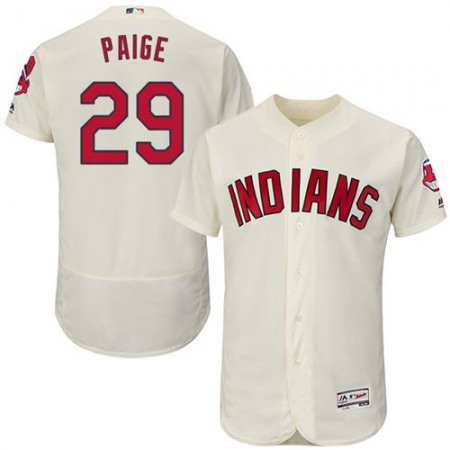 indians #29 Satchel Paige Cream Flexbase Authentic Collection Stitched MLB Jersey